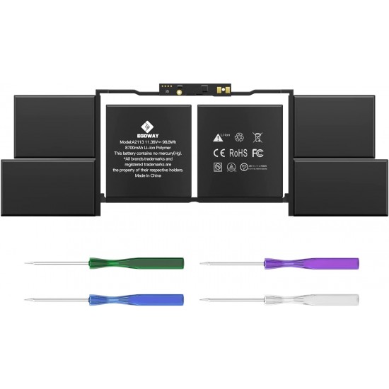 BATERIA APPLE A2113 COMPATIBLE MACBOOK PRO RETINA 16 A2141 AÑO 2019 APPLE 13585